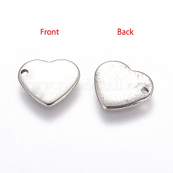 Idee regalo fatte a mano per San Valentino 201 acciaio inossidabile che timbra pendenti tag vuoto, cuore, 11x10x0.6mm, Foro: 1 mm
