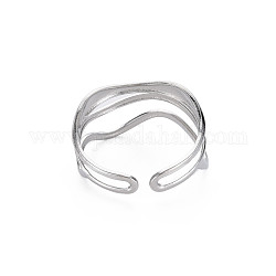 304 anello per polsino aperto avvolgente in filo d'acciaio inossidabile per donna, colore acciaio inossidabile, misura degli stati uniti 9 1/2 (19.3mm)
