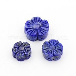 Natural Lapis Lazuli Flower Beads, 12~15x5~6mm, Hole: 1mm