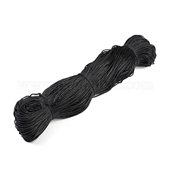 Cordón de algodón encerado chino, negro, 2mm, alrededor de 382.76 yarda (350 m) / paquete