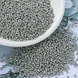 Miyuki runde Rocailles Perlen, japanische Saatperlen, 11/0, (rr194) Palladium plattiert, 2x1.3 mm, Bohrung: 0.8 mm, ca. 5500 Stk. / 50 g