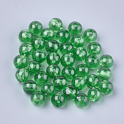 Perles en plastique transparentes, ronde, verte, 6x5.5mm, Trou: 1.8mm, environ 5000 pcs/500 g