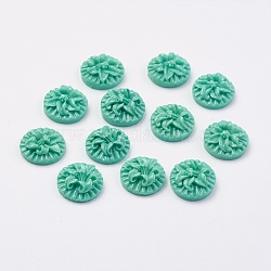 Colorful Resin Cabochons, Teal, Size: about 13mm in diameter, 6mm thick.