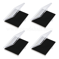 Boîtes de rangement rectangulaires en acrylique transparent pour diamants, avec une éponge, noir, 7.7x9.4x1.05 cm