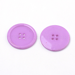 4-отверстие кнопки акриловые, плоско-круглые, фиолетовые, 38x4 мм, отверстие : 3 мм