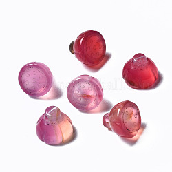 Charmes de calcédoine naturelle, teinte, lotus, perle rose, 8~10x10mm, Trou: 1mm