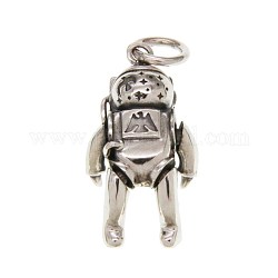 925 Thai Sterling Silver Pendant, Astronaut, Antique Silver