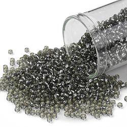 Toho runde Saatperlen, japanische Saatperlen, (29) mit Silber ausgekleideter hellschwarzer Diamant, 11/0, 2.2 mm, Bohrung: 0.8 mm, ca. 50000 Stk. / Pfund