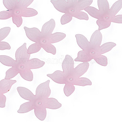 Perles en acrylique transparente, mat, fleur, rose, 26x27x6mm, Trou: 1.8mm, environ 980 pcs/500 g