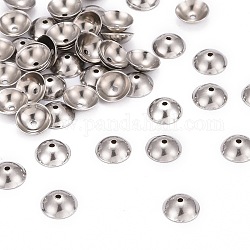 304 Stainless Steel Bead Caps, Stainless Steel Color, 6x2mm, Hole: 0.5mm