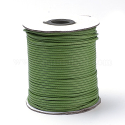 Cordones trenzados de poliéster encerados coreanos, verde oliva, 3mm, alrededor de 43.74 yarda (40 m) / rollo