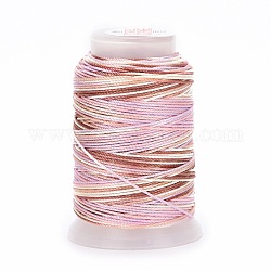 5 Rolle 12-lagige segmentgefärbte Polyesterkordeln, Mailänder Schnur, Runde, rosa, 0.4 mm, ca. 71.08 Yard (65m)/Rolle
