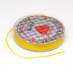 Filo di cristallo elastico piatto, Fili di filo di corda, giallo, 0.8mm, circa 10.93 iarde (10 m)/rotolo