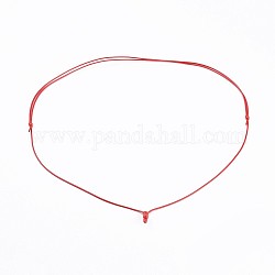 Fabrication de collier de corde de polyester ciré coréen réglable, rouge, 33.7 pouce (85.6 cm), 1mm