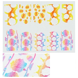 5d Nail Art Wassertransfer Sticker Aufkleber, Blume, Farbig, 8.2x6.4 cm
