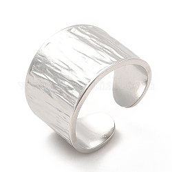 304 anillo de puño abierto de banda ancha texturizada de acero inoxidable para mujer, color acero inoxidable, nosotros tamaño 6 1/2 (16.9 mm), 8~15mm