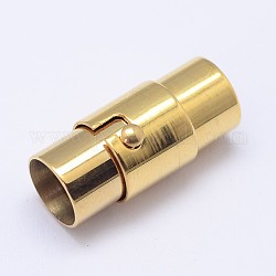 Колонка 304 фиксирующая трубка из нержавеющей стали магнитные застежки, ионное покрытие (ip), золотые, 17.5x8 мм, отверстие : 6 мм