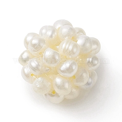 Culture des perles perles d'eau douce naturelles, perles de cluster, ronde, sans trou, beige, 20mm