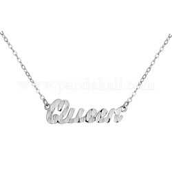 925 подвесные стерлингового серебра ожерелья, слово королева, платина