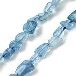 Natürliche Aquamarin Perlen Stränge, Nuggets-Form, 6x8 mm, Bohrung: 1 mm, ca. 59 Stk. / Strang, 15.55'' (39.5 cm)