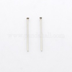 304 Stainless Steel Flat Head Pins, Stainless Steel Color, 20x0.6mm, Head: 1mm