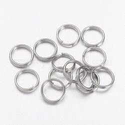 Iron Split Rings, Double Loops Jump Rings, Cadmium Free & Lead Free, Platinum, 7x1.4mm, about 6.3mm inner diameter, about 12000pcs/1000g