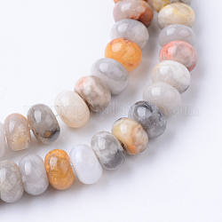 Chapelets de perles en agate fou naturel, rondelle, 6x4mm, Trou: 1mm, Environ 95~98 pcs/chapelet, 14.17~14.96 pouce