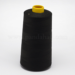Hilo de coser de fibra de poliéster 100% hilado, negro, 0.1mm, aproximamente 5000 yardas / rodillo