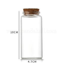 Glasflasche, mit Korkstopfen, Ich wünsche eine Flasche, Kolumne, Transparent, 4.7x10 cm, Kapazität: 130 ml (4.40 fl. oz)