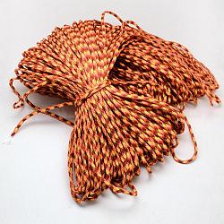 7 Inner Cores Polyester & Spandex Cord Ropes, for Rope Bracelets Making, Dark Orange, 4mm, about 109.36 yards(100m)/bundle, 420~500g/bundle