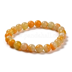 Bracelets extensibles au chalumeau à la main, bracelets de perles rondes pour femmes, Sandy Brown, diamètre intérieur: 2-1/8 pouce (5.3 cm), perles: 8 mm
