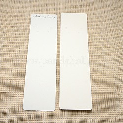Big Cardboard Paper Necklace Display Cards, Rectangle, White, 210x55x0.5mm
