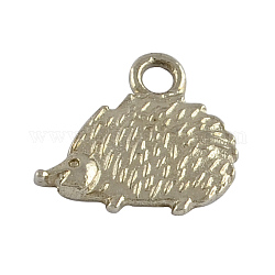 Hedgehog Alloy Pendants, Tibetan Style Charms, Cadmium Free & Lead Free, Platinum, 12x13x2mm, Hole: 2mm