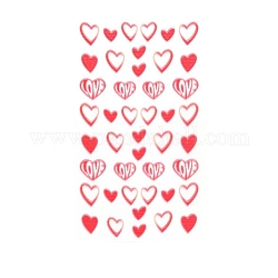 Calcomanías adhesivas para el arte del clavo del amor del día de san valentín 5d, Decoración de apliques de uñas con diseño de talla de corazón autoadhesivo para mujeres y niñas, patrón del corazón, 105x60mm