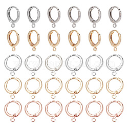 Arricraft 30 Stück Brisur-Ohrringe, 5 Farben Französischer Creolen-Ohrring aus Messing mit runder offener Schlaufe und Brisur für die DIY-Ohrring-Schmuckherstellung