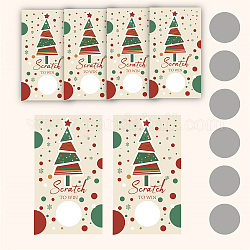 Craspire 120 feuilles rectangle recouvert de film à gratter cartes de récompense, carte de prime de raclage bricolage, motif d'arbre de Noël, 90x50mm