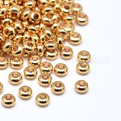 Brass Flat Round Spacer Beads, Golden, 3x1.5mm, Hole: 1mm