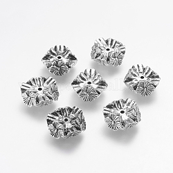 Ccb Kunststoff-Perlen, Blume, Antik Silber Farbe, 18x18x7.5 mm, Bohrung: 2 mm
