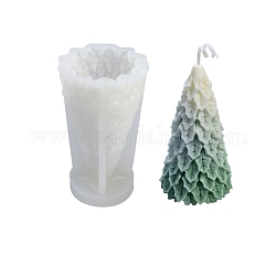 3d sapin de noël bricolage moules en silicone pour bougies, pour la fabrication de bougies parfumées d'arbre de Noël, blanc, 6x11 cm, Diamètre intérieur: 9.7x5.2x5 cm