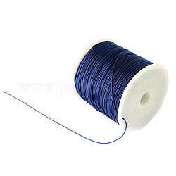 Braided Nylon Thread, Chinese Knotting Cord Beading Cord for Beading Jewelry Making, Prussian Blue, 0.8mm, about 100yards/roll