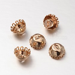 Rack Plating Brass Charms, for Gemstone Settings, Lead Free & Cadmium Free, Golden, 9x6mm, Hole: 0.3&8mm
