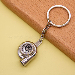 Porte-clés pendentif en alliage, avec porte-clés, turbocompresseur, platine, 1 cm