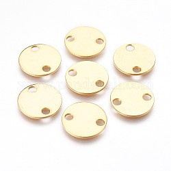 304 Verbindungsstecker aus Edelstahl, Flachrund, golden, 16x1.2 mm, Bohrung: 3 mm