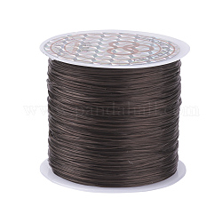 Chaîne de cristal élastique plat, fil de perles élastique, pour la fabrication de bracelets élastiques, brun coco, 0.8mm, 60m/rouleau