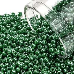 Toho perles de rocaille rondes, Perles de rocaille japonais, (130d) lustre opaque vert foncé, 11/0, 2.2mm, Trou: 0.8mm, environ 5555 pcs/50 g