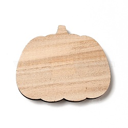 Cabochon in legno a tema autunnale, undyed, zucca, 114x94x13mm