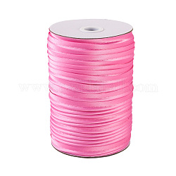 Cintas de fibra de poliéster, color de rosa caliente, 3/8 pulgada (11 mm), 100 m / rollo