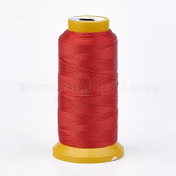Fil de polyester, pour la fabrication de bijoux en fabrication, rouge, 1.2mm, environ 170 m / bibone 