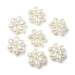 Abs Nachahmung Perlen Perlen, Blume, 10x11x5.5 mm, Bohrung: 1.8 mm