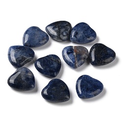 Piedras naturales de palma de corazón de sodalita, Piedra de bolsillo de cristal para decoración del hogar, meditación de equilibrio reiki, 20.5x20x7mm
